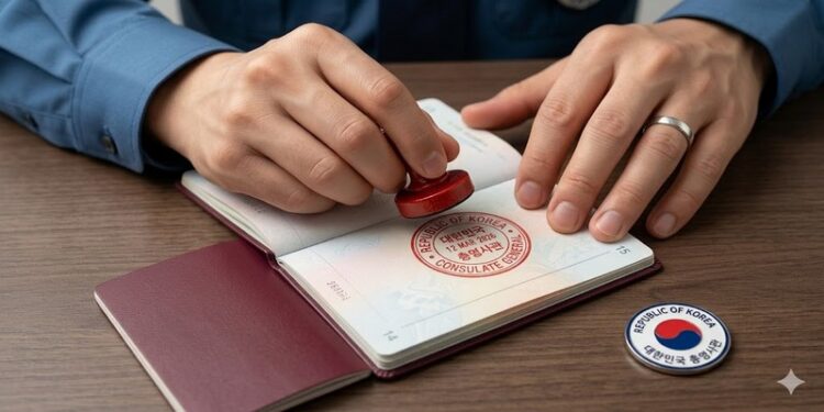 Con dấu của visa Hàn Quốc